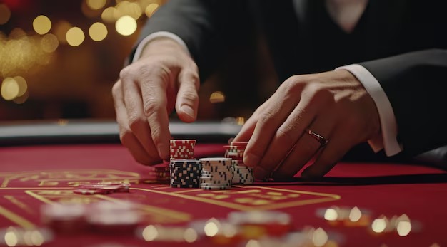 Caribbean Stud Poker live dealer table on sky777 login